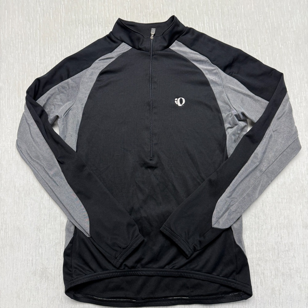 Pearl Izumi MicroSensor Cycling Jersey Men Large Black Gray Athletic Quarter Zip